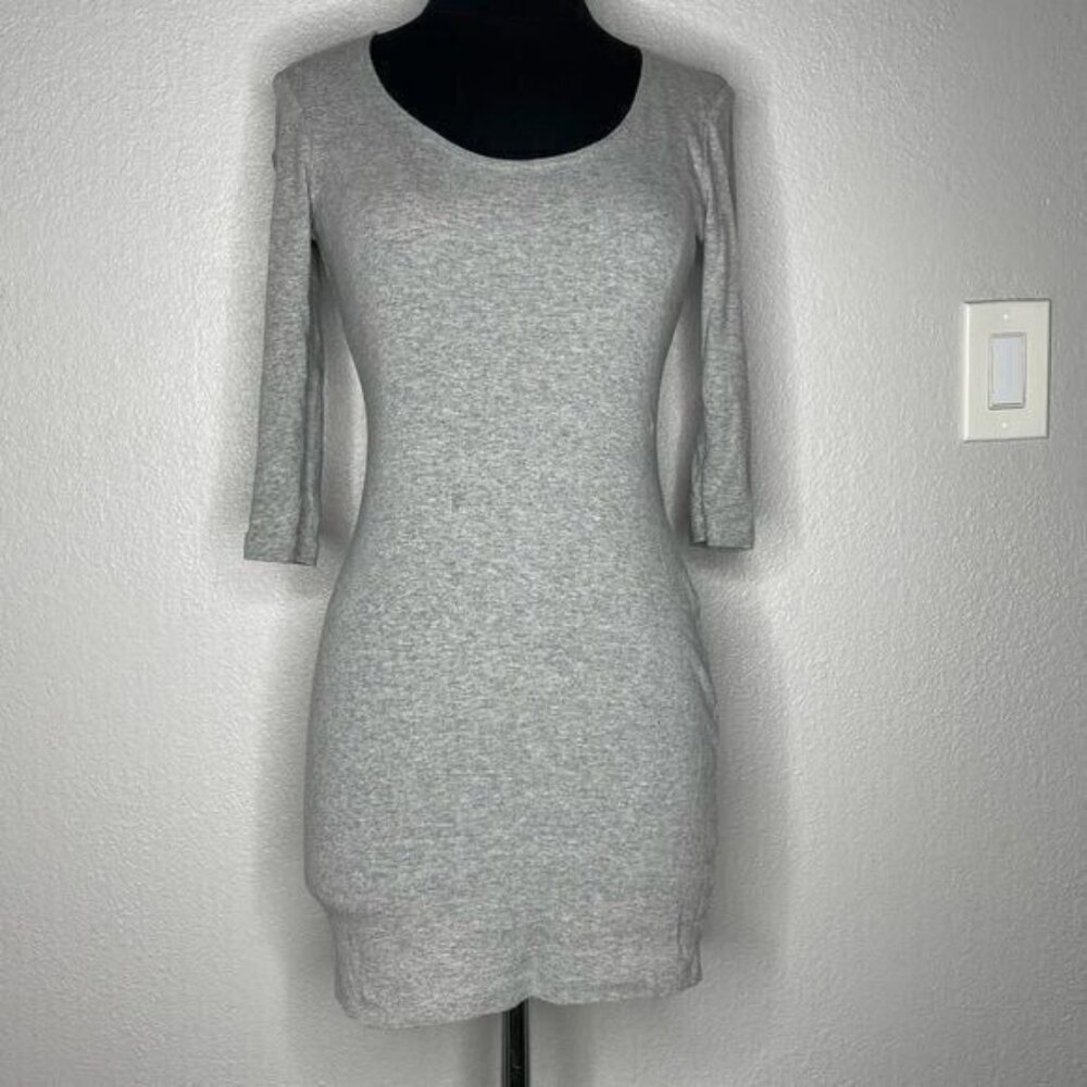Sparkle & Fade Gray Scoop Neck 3/4ths Sleeves Dress Size XS